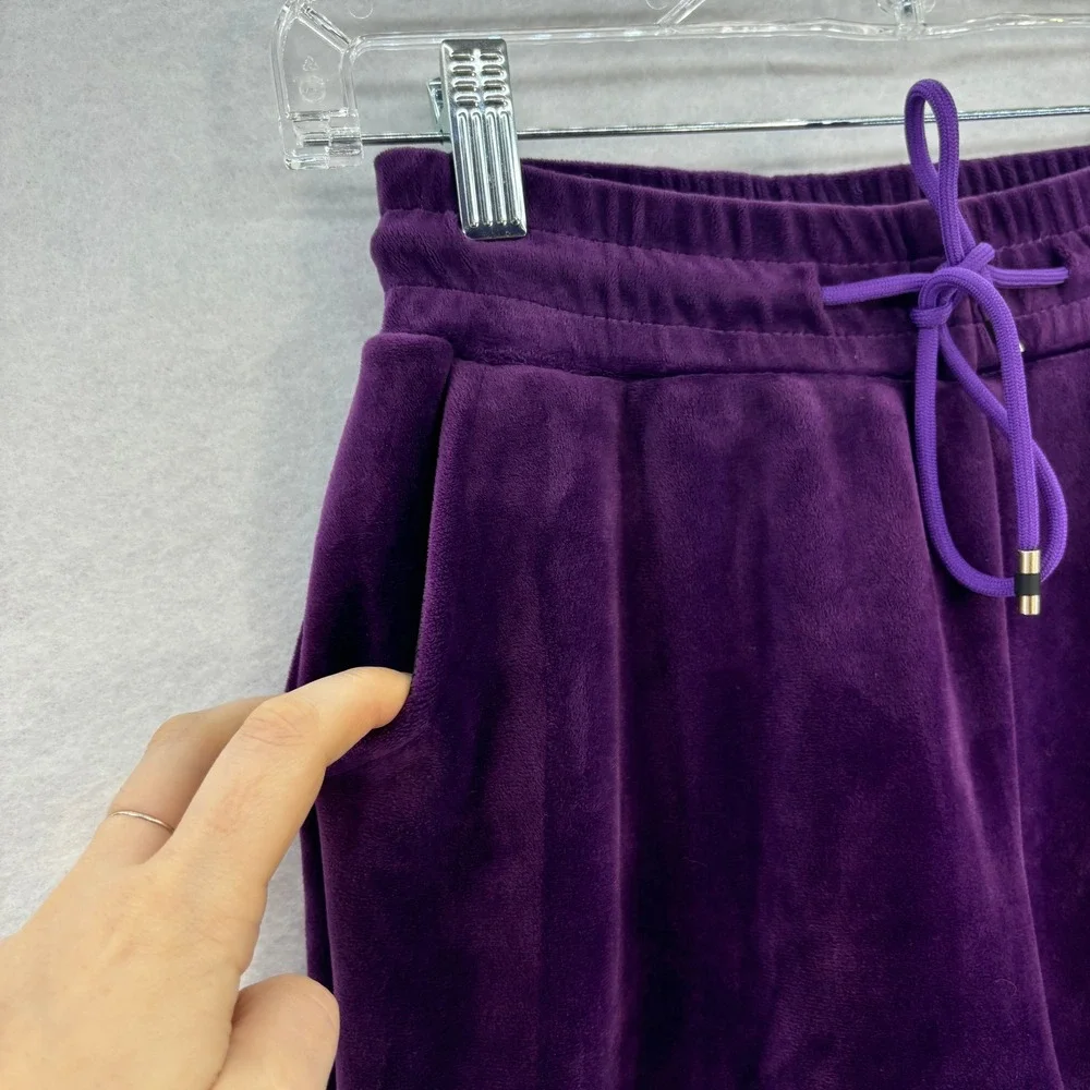 Kids Fleece Lined Jogger Pants L XL Purple Velvet Drawstring Waist Cozy Lounge‎